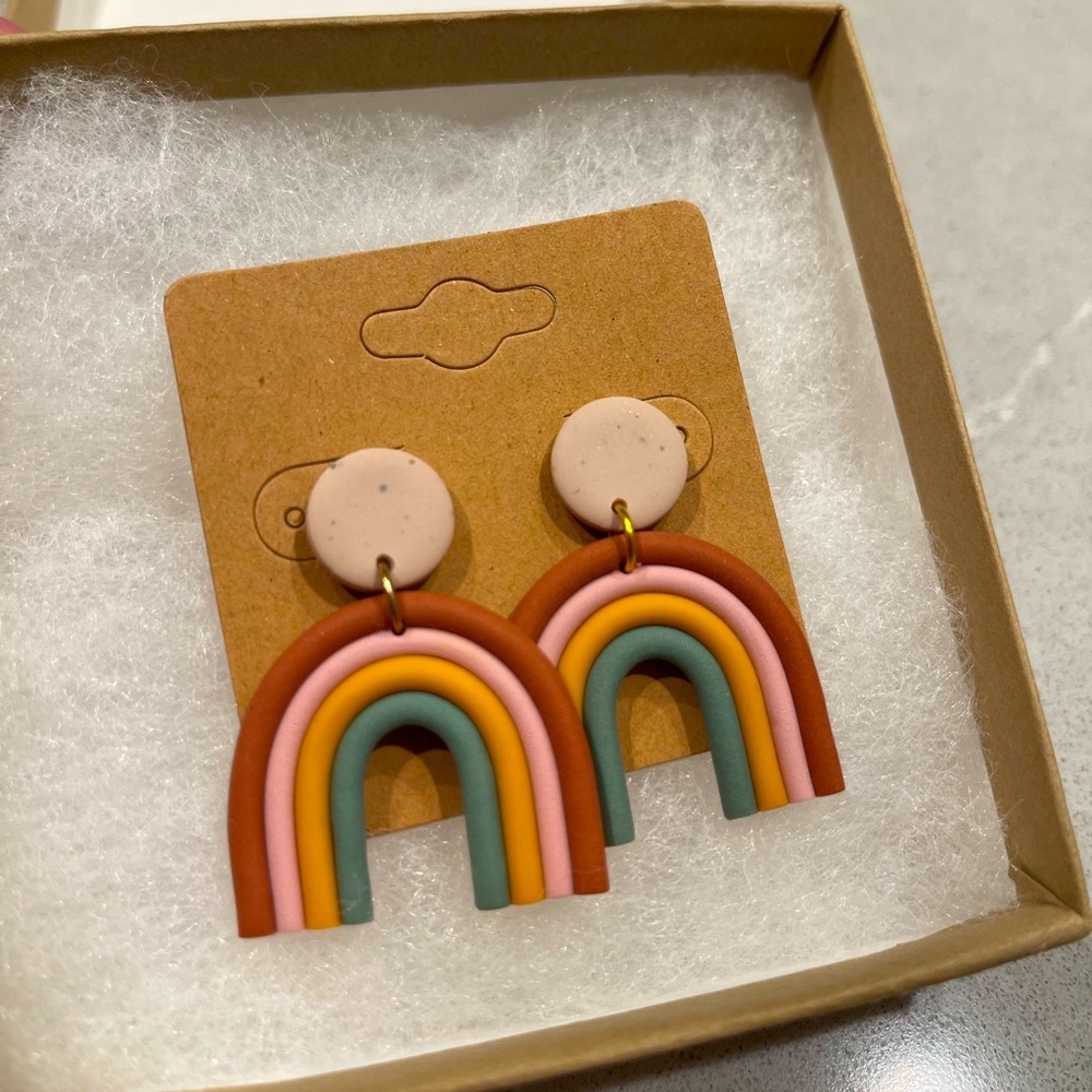 Clay rainbow earrings